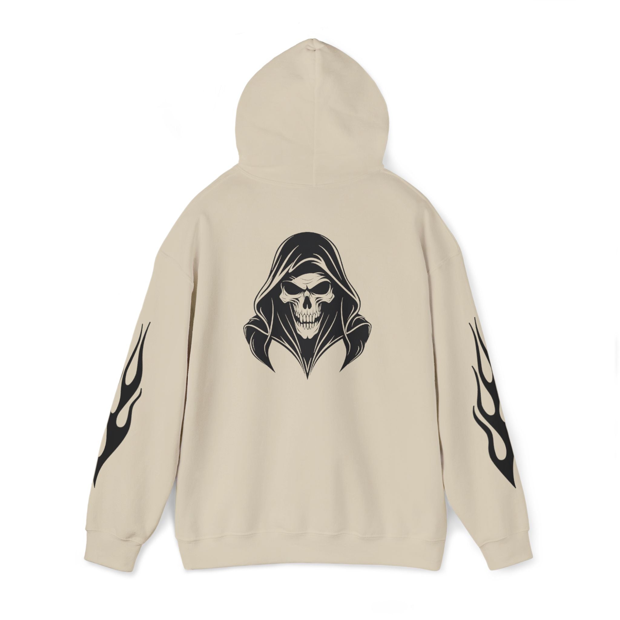 Hoodies Unisexe Tête de mort - flamme sur les manches