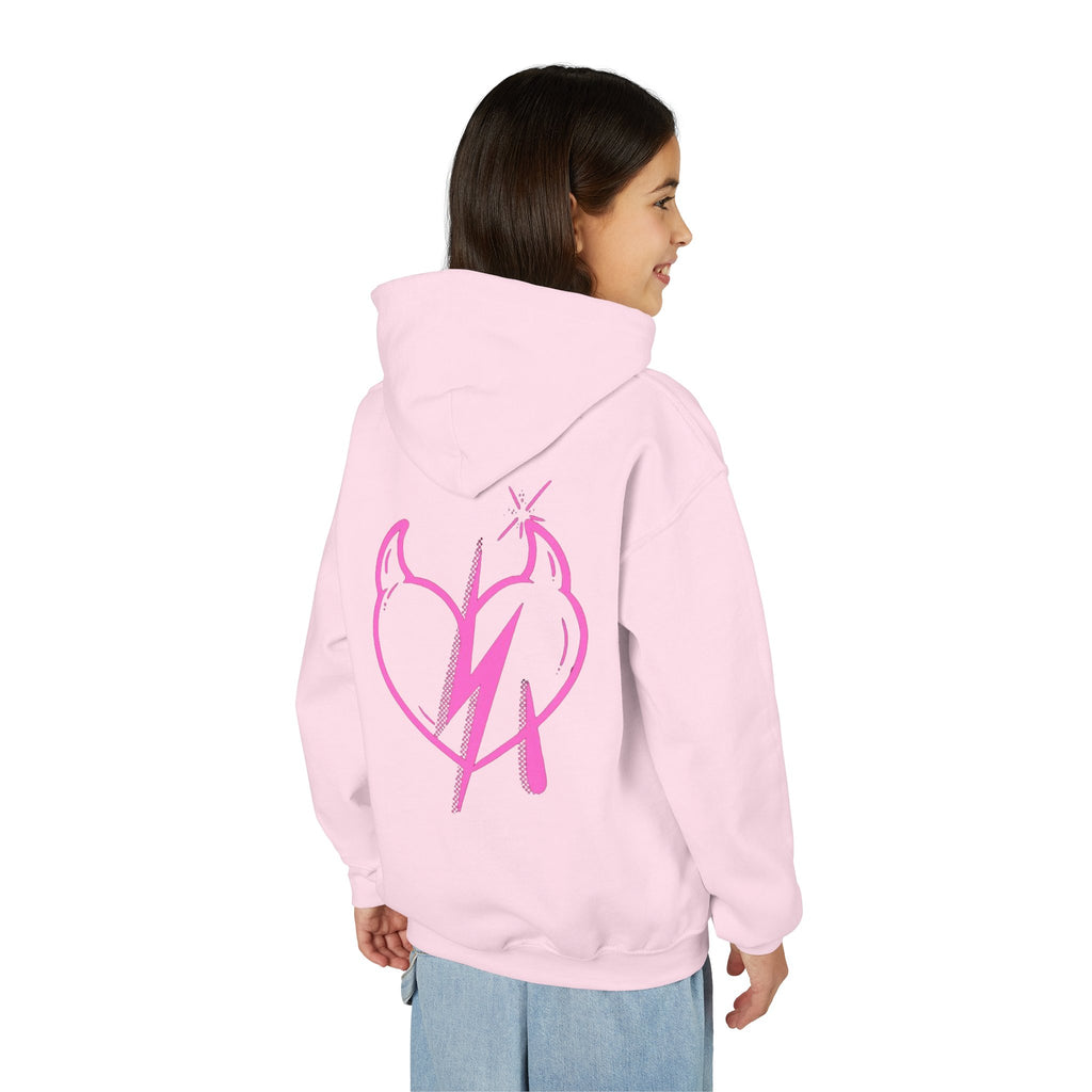 Sweat à capuche pour fille Motif cœur éclair rose