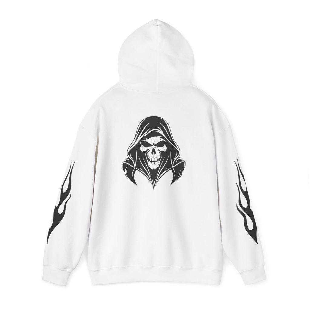 Hoodies Unisexe Tête de mort - flamme sur les manches