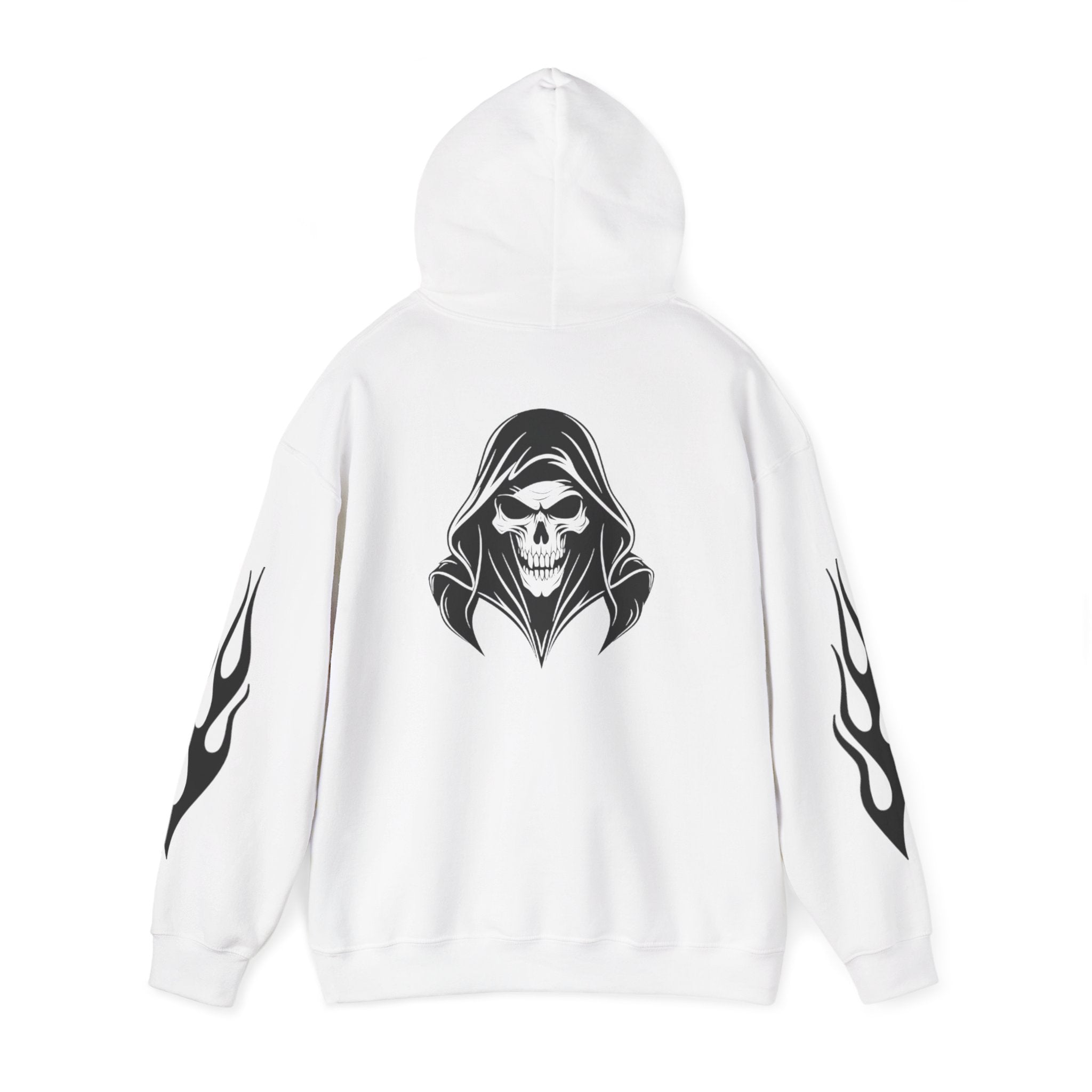 Hoodies Unisexe Tête de mort - flamme sur les manches