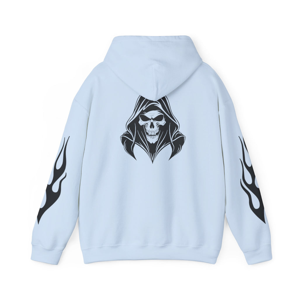 Hoodies Unisexe Tête de mort - flamme sur les manches