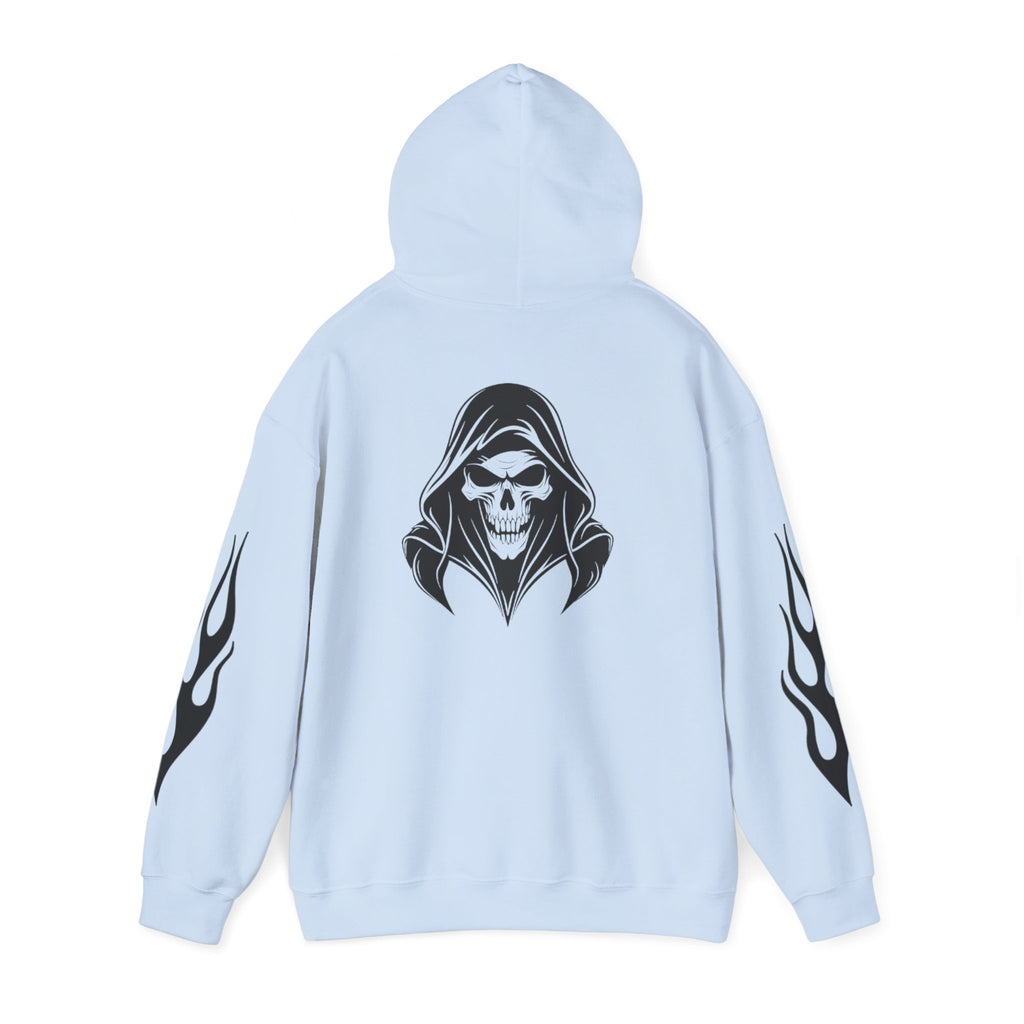 Hoodies Unisexe Tête de mort - flamme sur les manches