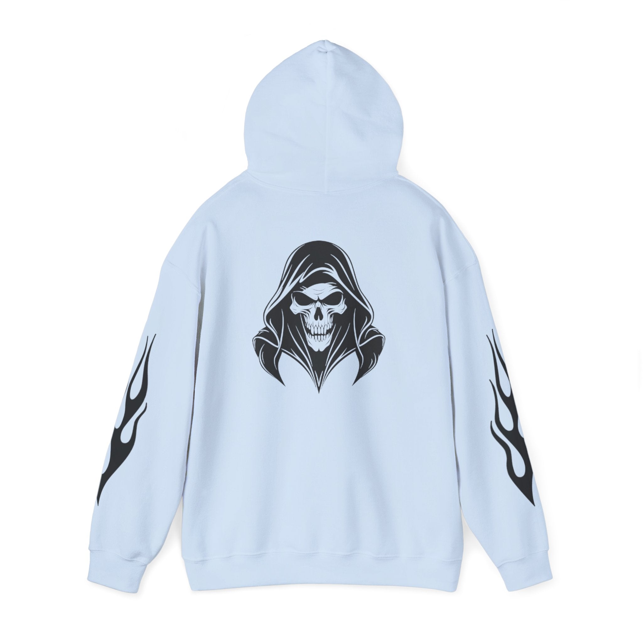 Hoodies Unisexe Tête de mort - flamme sur les manches