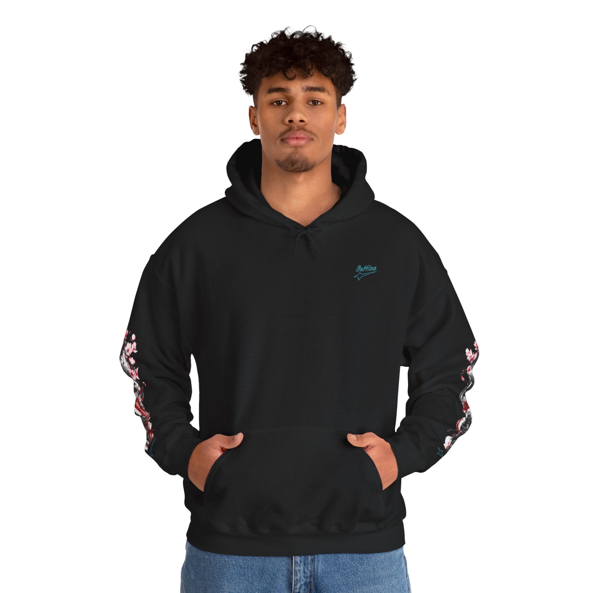 Sweat à capuche Unisexe - Crâne Ange et Démon — Sweat-shirt à motif Fleurs de Cerisier Gothiques