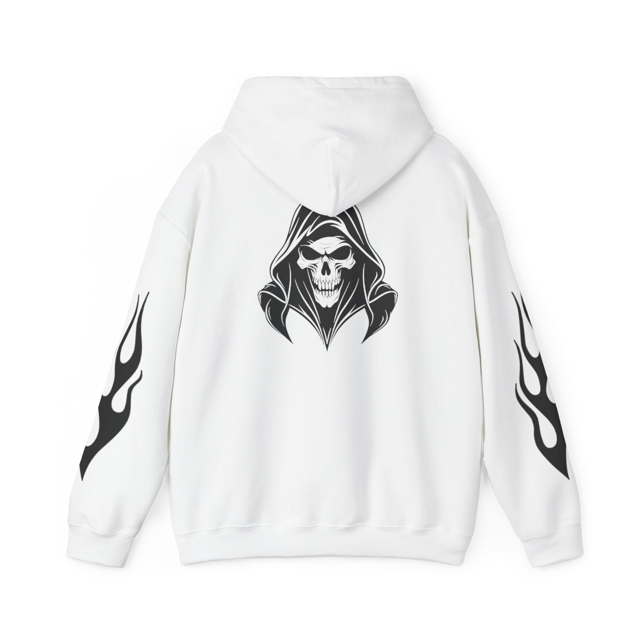 Hoodies Unisexe Tête de mort - flamme sur les manches