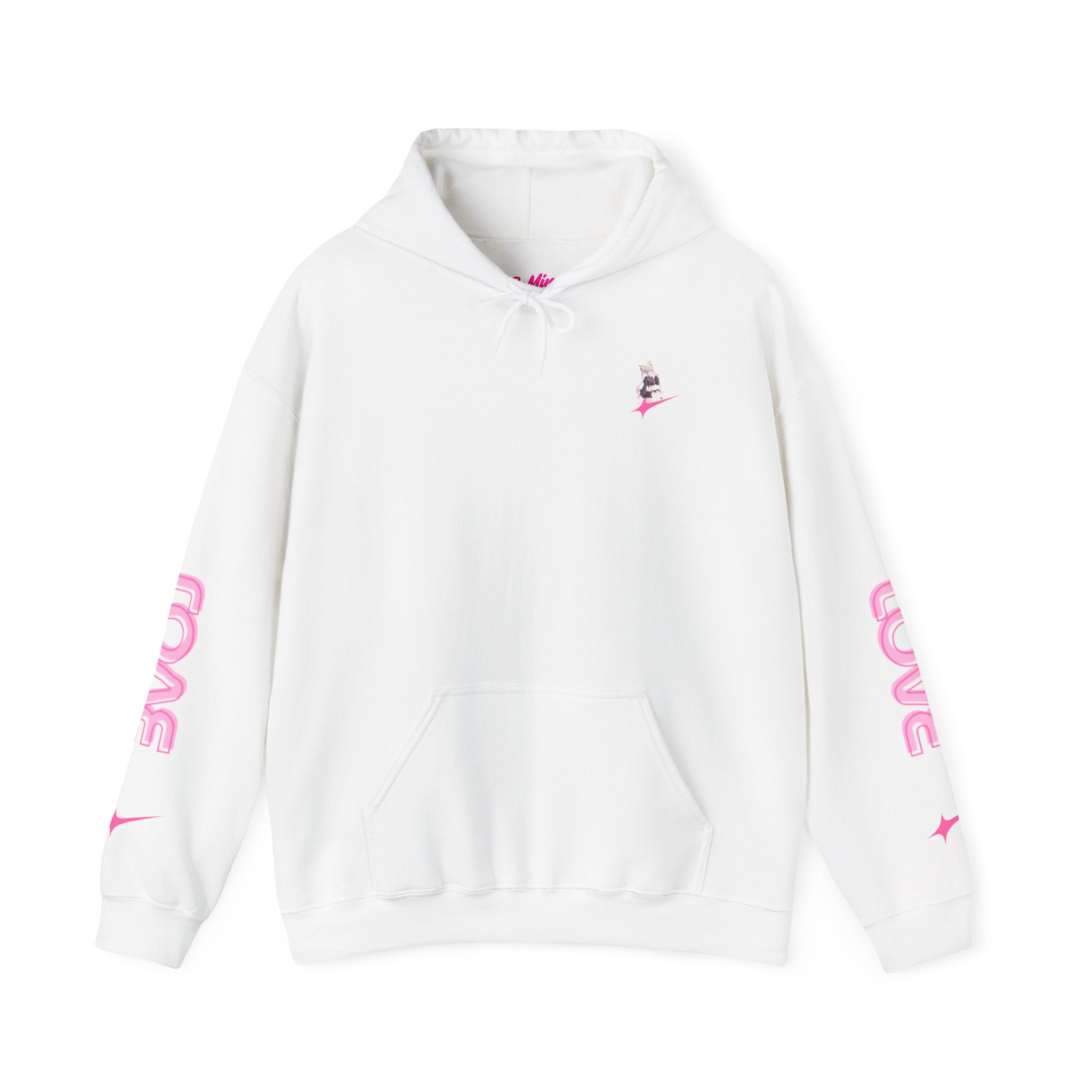 Sweat à capuche pour Femme rose « LOVE » style anime girl