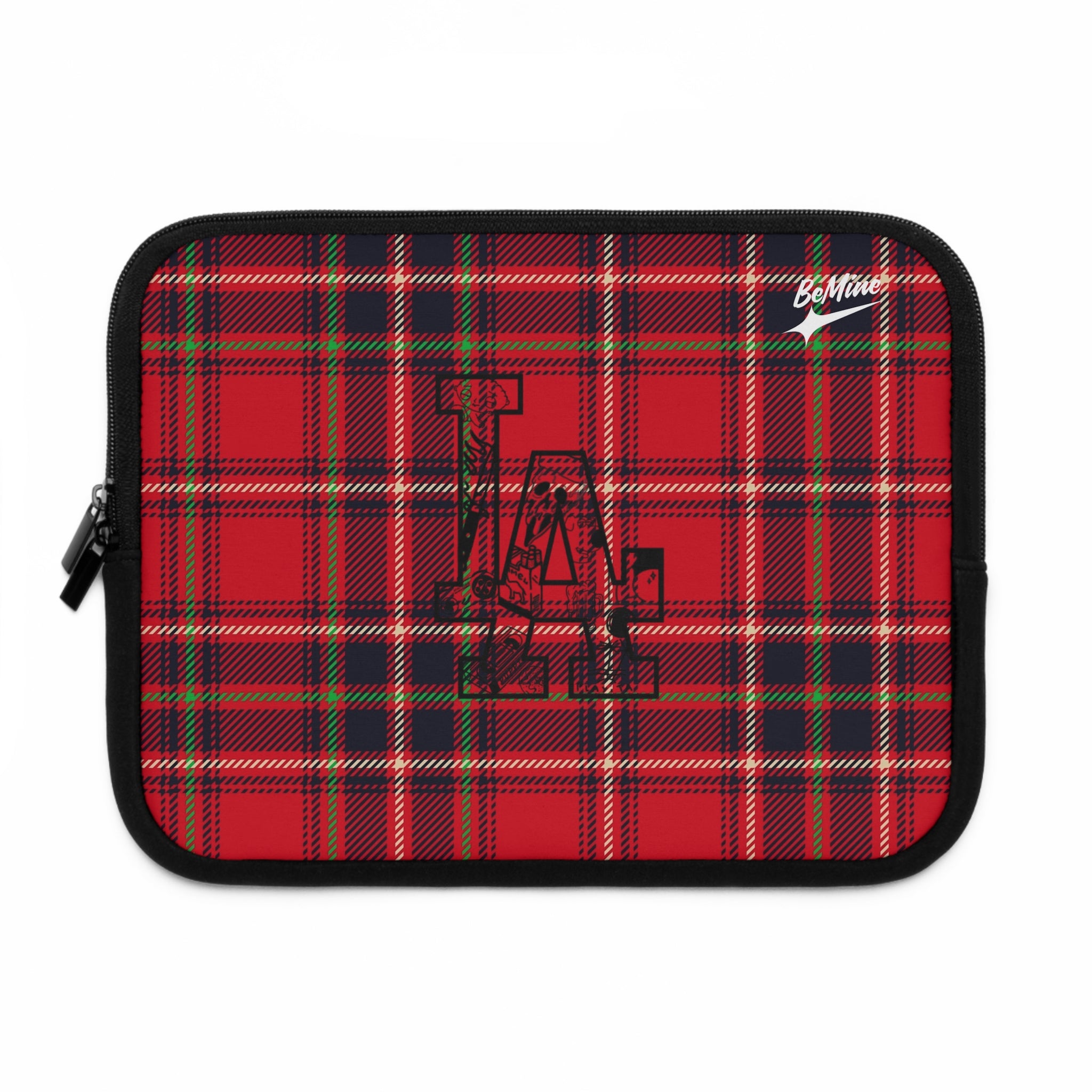 Housse d'ordinateur portable à carreaux tartan rouges
