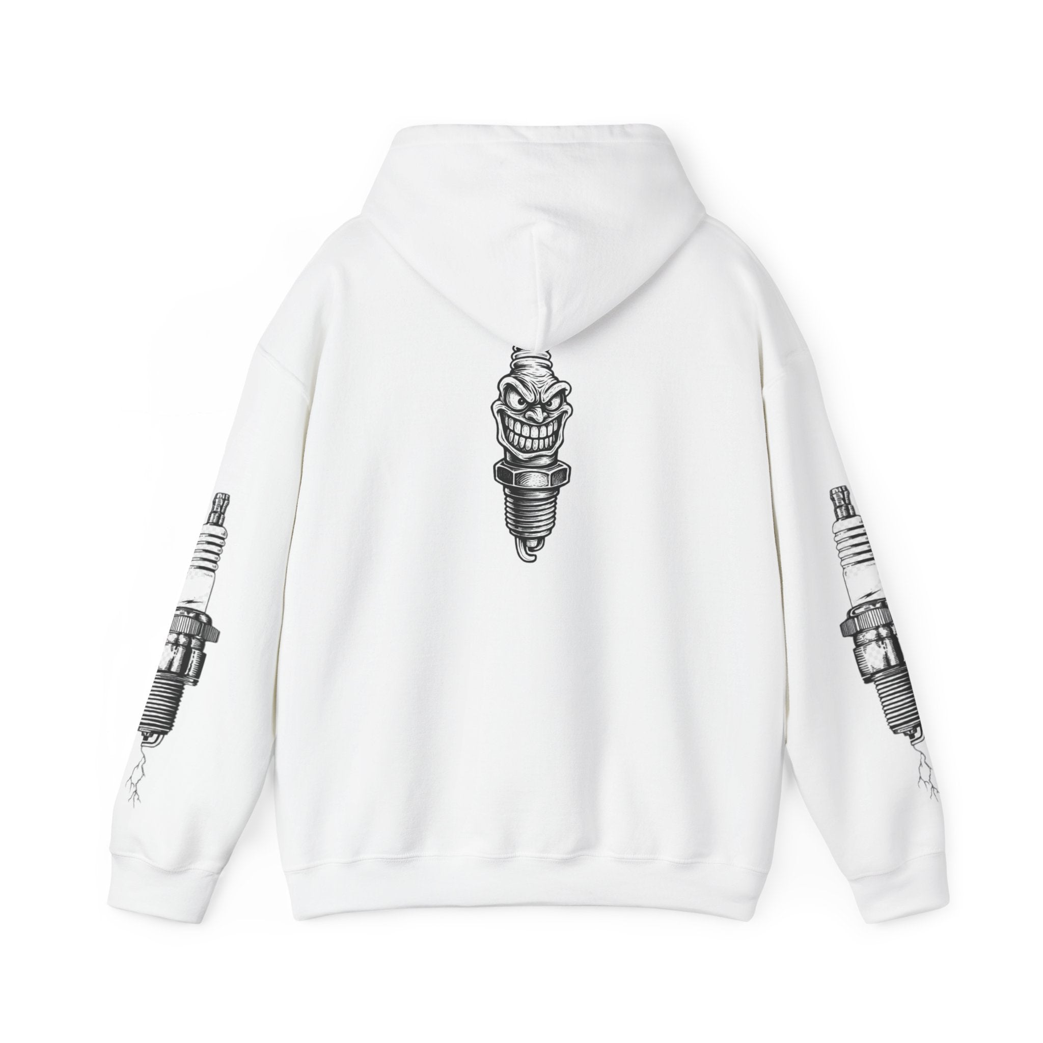 Sweat à capuche Unisexe tête de mort et bougie d'allumage