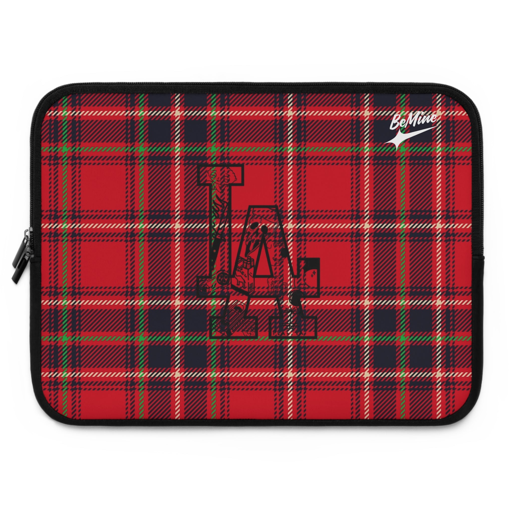 Housse d'ordinateur portable à carreaux tartan rouges