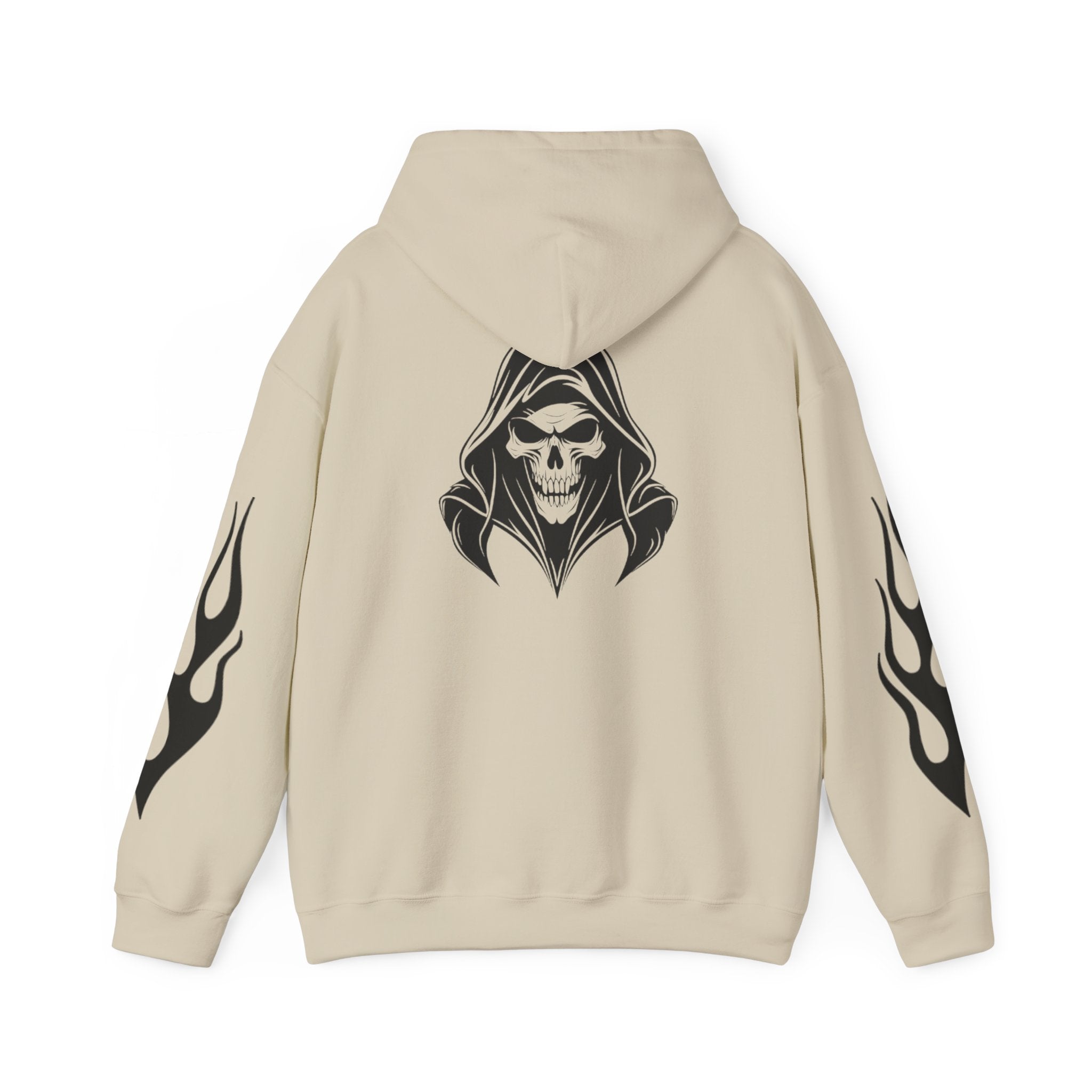 Hoodies Unisexe Tête de mort - flamme sur les manches