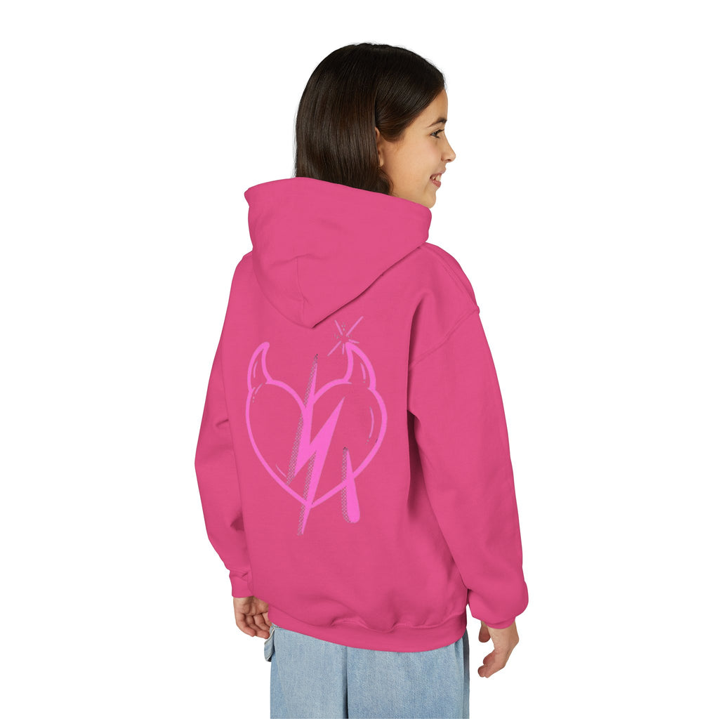 Sweat à capuche pour fille Motif cœur éclair rose